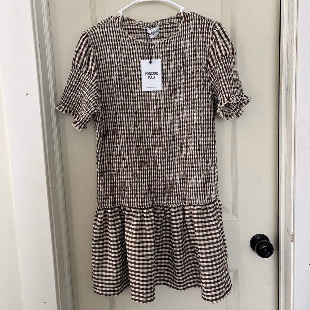 Princess Polly Women’s Dress in Brown Gingham